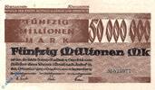 Inflation 1923 DE 100 Mio. Mk. Notgeld Bottrop , 50 Millionen Mark Schein , Keller 544 g , von 1923 , Westfalen Großnotgeld -