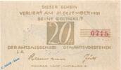 Notgeld DE 20 Pf. Notgeld Brande Hörnerkirchen , bis 1921 , 20 Pfennig Schein in kfr. Mehl Grabowski 152.1 , Schleswig Holstein Seriennotgeld -