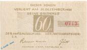 Notgeld DE 60 Pf. Notgeld Brande Hörnerkirchen , bis 1921 , 60 Pfennig Schein in kfr. Mehl Grabowski 152.1 , Schleswig Holstein Seriennotgeld -