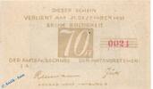 Notgeld DE 70 Pf. Notgeld Brande Hörnerkirchen , bis 1921 , 70 Pfennig Schein in kfr. Mehl Grabowski 152.1 , Schleswig Holstein Seriennotgeld -