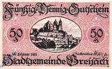 Kleingeld 1914-1922 50 Pf. Notgeld Breisach , 50 Pfennig Schein , Tieste 0885.05.55 , von 1921 , Baden Verkehrsausgabe -