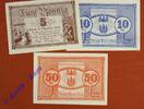 Kleingeld 1914-1922 3 Scheine kpl. Bunzlau Notgeld , Tieste 1025.05.20-22 Set mit 3 Scheinen in kfr. von 1919 SLN -
