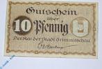 SET 3 GERMANY 1 2 3 PFENNIG MUHLDORF GUTSCHEIN NOTGELD BANKNOTES 1921 VF