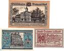 Notgeld 3 Scheine Dahme Notgeld Tieste 1275.05.01-03 , Set mit 3 Scheinen in kfr. von 1920 BBG -