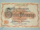 Notgeld Deutschland 10 Pfennig Schein Notgeld Delitzsch , 10 Pfennig Schein , Tieste 1325.15.35 , von 1921 , Sachsen Verkehrsausgabe -