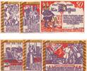 Serienscheine DE 6 Scheine kpl. Dessau , Notgeld Set mit 6 Scheinen in kfr. M-G 266.1-2 , SA von 1921 -