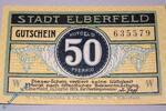 Kleingeld 1914-1922 DE 50 Pf. Notgeld Elberfeld , 50 Pfennig Schein Owz , Tieste 1645.30.25 - 35 , von 1919 , Rheinland Verkehrsausgabe -