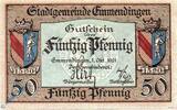 Kleingeld 1914-1922 DE 50 Pf. Notgeld Emmendingen , 50 Pfennig Schein , Tieste 1705.05.45 , von 1921 , Baden Verkehrsausgabe -