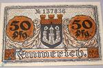 Kleingeld 1914-1922 DE 50 Pf. Notgeld Emmerich , 50 Pfennig Schein , Tieste 1710.05.10 , von 1918 , Rheinland Verkehrsausgabe -