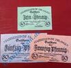 Kleingeld 1914-1922 DE 3 Scheine kpl. Notgeld Erlangen , Satz mit 3 Scheinen , Tieste 1770.40 bis 42 , von 1918 , Bayern Verkehrsausgabe -
