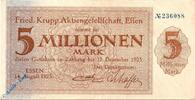 Inflation 1923 DE 5 Mio. Mk. Notgeld Essen , Krupp , 5 Millionen Mark Schein , Keller 1429 m , 14.08.1923 , Rheinland Großnotgeld -