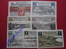 Serienscheine DE 7 Scheine kpl. Notgeld Fürstenberg , Satz mit 7 Scheinen , Mehl Grabowski 402.8 und 9 , von 1921 , Brandenburg Seriennotgeld -