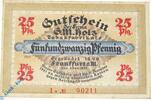 Serienscheine DE 25 Pf. -i- Notgeld Frankfurt , G. M. Holz , 25 Pfennig Schein i , Golem , Mehl Grabowski 374.2 , von 1921 , Hessen Serien Notgeld -