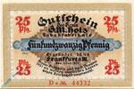 Notgeld DE 25 Pf. -D- Notgeld Frankfurt , G. M. Holz , 25 Pfennig Schein D , Wolfseck , Mehl Grabowski 374.1 , von 1921 , Hessen Serien Notgeld -