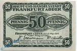 Kleingeld 1914-1922 50 Pf. Notgeld Frankfurt Oder , 50 Pfennig Schein in kfr. Tieste 1935.05.05 , von 1917 , Brandenburg Verkehrsausgabe -