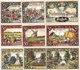 Notgeld De 9 Scheine kpl. Notgeld Friesack , Set mit 9 Scheinen , Mehl Grabowski 396.1 , Brandenburg Seriennotgeld -