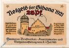 Notgeld De 25 Pf. ohne "K.G." Notgeld Gießen , Gibana , 25 Pfennig Schein , Ohne K.G. , Mehl Grabowski 425.1 b , von 1921 , Hessen Seriennotgeld -