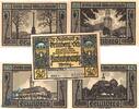 Serienscheine DE 5 Scheine kpl. Notgeld Grünberg , Set mit 5 Scheinen , Bauten , Mehl Grabowski 490.1 , Schlesien Seriennotgeld -