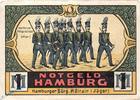 Seriennotgeld Deutschland 1 Mark Schein Notgeld Hamburg , Bürgermilitär , 1 Mark Schein in kfr. Mehl Grabowski 519.1 , von 1921 , Hamburg Seriennotgeld -
