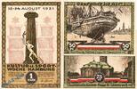 Notgeld DE 3 Scheine kpl. Notgeld Hamburg , Kultur und Sportwoche , Set mit 3 Scheinen in kfr. Mehl Grabowski 539.2 , von 1921 , Hamburg Seriennotgeld -