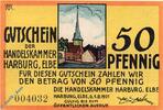 Seriennotgeld Deutschland 50 Pfennig Schein Notgeld Harburg , 50 Pfennig Schein gelb in kfr. Mehl Grabowski 579.1 , von 1921 , Hamburg Seriennotgeld -