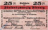 Kleingeld 1914-1922 DE 25 Pf. Notgeld Hirschberg , Handelskammer , 25 Pfennig Schein gbr , Tieste 3045.10.05 , Schlesien Verkehrsausgabe -