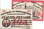 Serienscheine DE 2 Scheine kpl. Notgeld Kreuzburg , Set mit 2 Scheinen , Kn links ,Mehl Grabowski 744.1 a und b , von 1921 , Schlesien Seriennotgeld -