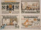 Serienscheine DE 4 Scheine kpl. Lübeck Notgeld M/G 820.1 , Bäcker Sängerbund Set mit 4 Scheinen in kfr. -