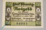 Notgeld 5 Pf. Langewiesen , Notgeld 5 Pfennig Schein in kfr. M/G 772.1.b , Thüringen 1921 -