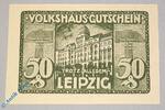 Serienscheine DE 50 Pf. Nr.3 Notgeld Leipzig , Volkshaus , 50 Pfennig Schein Nr 3 , grün grau , Mehl Grabowski 786.4 , Sachsen Seriennotgeld -