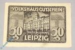 Notgeld De 50 Pf. Nr.3 Notgeld Leipzig , Volkshaus , 50 Pfennig Schein Nr 3 , grau grau , Mehl Grabowski 786.3 , Sachsen Seriennotgeld -