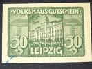 Notgeld De 50 Pf. Nr.1 Notgeld Leipzig , Volkshaus , 50 Pfennig Schein Nr 1 , grün blau , Mehl Grabowski 786.4 , Sachsen Seriennotgeld -