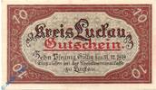 Kleingeld 1914-1922 10 Pf. -5 US- Notgeld Luckau , 10 Pfennig Schein , Stern Sechseckmuster , Tieste 4225.05.25 , von 1917 , Brandenburg Verkehrsausgabe -