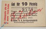 Kleingeld 1914-1922 DE 10 Pf. Notgeld München , Zuban Cigarettenfabrik , 10 Pfennig Schein , Tieste 4680.2065.06 , Bayern Verkehrsausgabe -