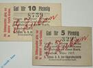 Kleingeld 1914-1922 DE 2 Scheine kpl. Notgeld München , Zuban Cigarettenfabrik , Set mit 2 Scheinen , Tieste 4680.2065.05 und 06 , Bayern Verkehrsausgabe -
