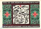 Serienscheine DE 50 Pf. Nr.4 Notgeld Naunhof , rotes Kreuz , 50 Pfennig Schein Nr 4 , Mehl Grabowski 929.1 , von 1921 , Sachsen Seriennotgeld -