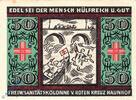 Serienscheine DE 50 Pf. Nr.1 Notgeld Naunhof , rotes Kreuz , 50 Pfennig Schein Nr 1 , Mehl Grabowski 929.1 , von 1921 , Sachsen Seriennotgeld -