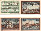 Serienscheine DE 4 x 50 Pf. Notgeld Neumarkt , Set mit 4 x 50 Pfennig , Mehl Grabowski 952.1 , von 1921 , Schlesien Seriennotgeld -