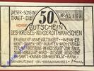 Notgeld DE 50 Pf. -Schen- Notgeld Norderdithmarschen , Schleswig Holstein , Einzelschein 50 Pfennig , - SCHEN - , Seriennotgeld , 983.4 , von 1921 -