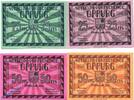 Serienscheine DE 4 Scheine kpl. Notgeld Oppurg , Set mit 4 Scheinen in kfr. Mehl Grabowski 1023.1 , von 1921 , Thüringen Seriennotgeld -