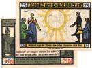 Seriennotgeld Deutschland 75 Pfennig Schein Notgeld Pößneck , 75 Pfennig Schein Nr 9 , kornblumenblau , Mehl Grabowski 1066.5 a , von 1921 , Thüringen Serien Notgeld -