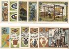 Serienscheine DE 10 Scheine kpl. Notgeld Pößneck 1066.6 , Industrieserie Set mit 10 Scheinen in kfr , von 1921 -