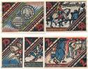 Serienscheine DE 5 Scheine kpl. Notgeld Paderborn , Set mit 5 Scheinen in kfr. Christian , Mehl Grabowski 1043.3 , von 1921 , Westfalen Seriennotgeld -