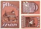 Notgeld DE 3 Scheine kpl. Notgeld Penzlin , Reutergeld , Set mit 3 Scheinen , Mehl Grabowski 1055.1 , Mecklenburg Vorpommern Seriennotgeld -