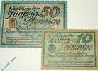 Notgeld DE 2 Scheine kpl. Notgeld Pirna , Set mit 2 Scheinen , gezähnt , Tieste 5620.05.01 und 02 , von 1918 , Sachsen Verkehrsausgabe -