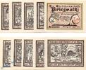 Notgeld DE 10 Scheine kpl. Notgeld Pritzwalk , Set mit 10 Scheinen in kfr. Mehl Grabowski 1077.1 , von 1922 , Brandenburg Seriennotgeld -