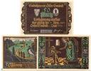 Serienscheine DE 3 Scheine kpl. Notgeld Schäbisch Gmünd , Set mit 3 Scheinen , Mehl Grabowski 1205.1 , von 1921 , Baden Württemberg Seriennotgeld -
