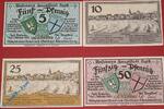 Serienscheine DE 4 Scheine kpl. Notgeld Stadt Lyck - Elk 849.1 , Set mit 4 Scheinen in kfr. 1920 Ostpreussen -