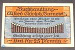 Notgeld DE 25 Pf. Notgeld Tarnowitz , Buchhandlung Adolph , 25 Pfennig Schein , Mehl Grabowski 1311.1 a , polnisch Oberschlesien Seriennotgeld -