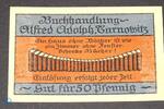 Notgeld De 50 Pf. Notgeld Tarnowitz , Buchhandlung Adolph , 50 Pfennig Schein , Mehl Grabowski 1311.1 a , polnisch Oberschlesien Seriennotgeld -